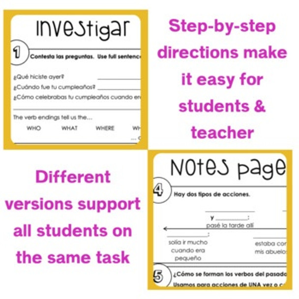 Pop Up Grammar - Preterite & Imperfect CI-Friendly Spanish Lesson