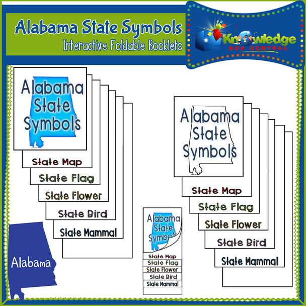 Alabama State Symbols Interactive Foldable Booklets 