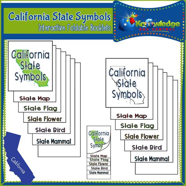 California State Symbols Interactive Foldable Booklets 