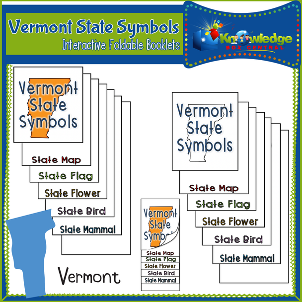 Vermont State Symbols Interactive Foldable Booklets 