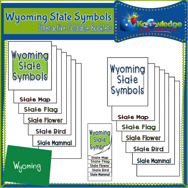 Wyoming State Symbols Interactive Foldable Booklets 