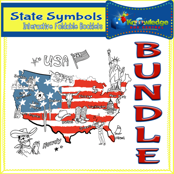 State Symbols Interactive Foldable Booklets BUNDLE for ALL 50 STATES 