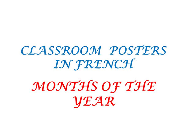 CLASSROOM POSTERS IN FRENCH