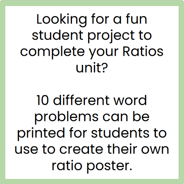 Ratio Posters - Word Problems to Posters