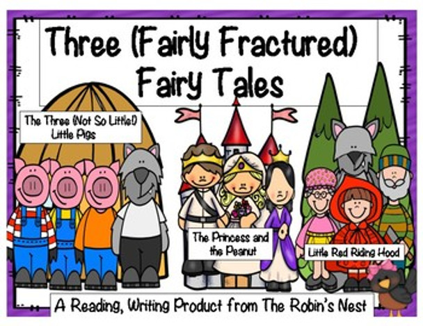 THREE Fairly Fractured Fairy Tales w/ Vocabulary & Comprehension