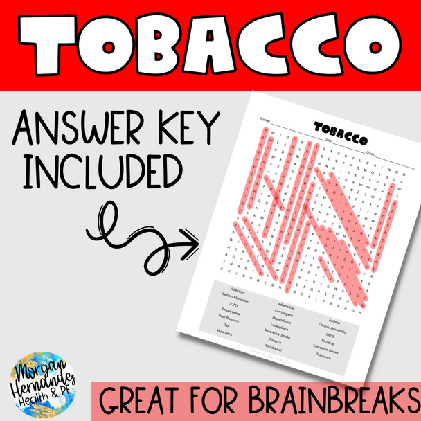 Tobacco Word Search Puzzle