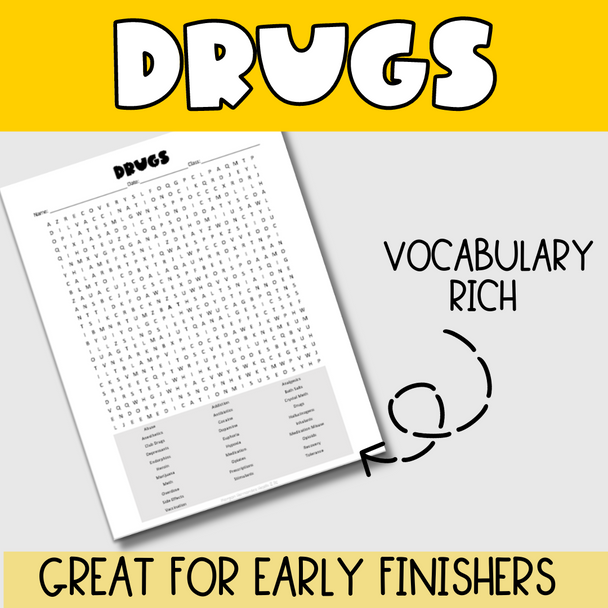 Drugs Word Search Puzzle