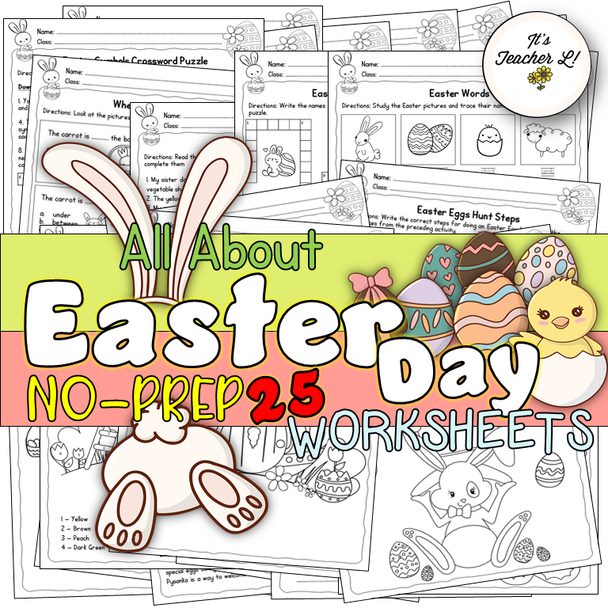 No-Prep ELA Easter Day Worksheets