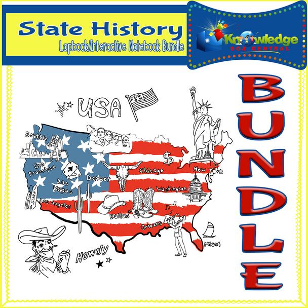 State History Lapbook / Interactive Notebook BUNDLE for ALL 50 STATES 