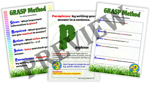 GRASS/GRASP Solving Word Problems Method/Strategy