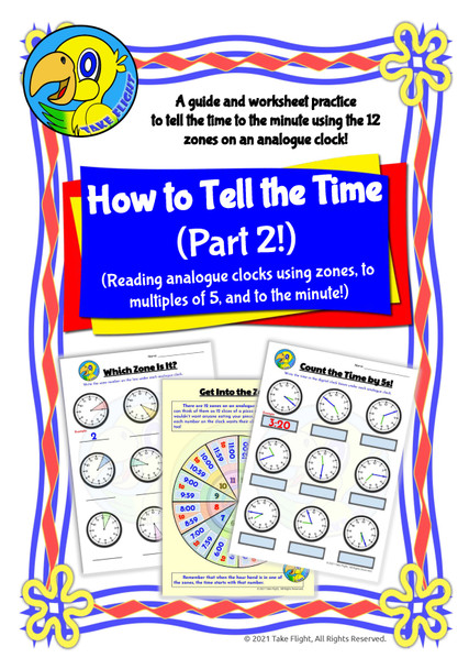 How to Tell the Time - Part 2! (Zones, multiples of 5, and to the minute)