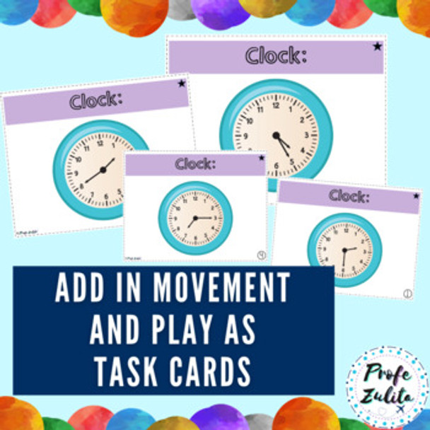 4 in a row | Review game to practice time and clocks