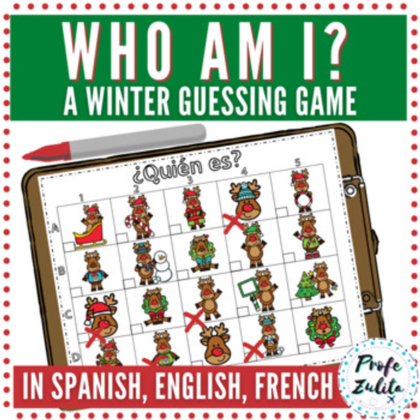 Winter Who am I - Description Guessing Game in English, Spanish, & French