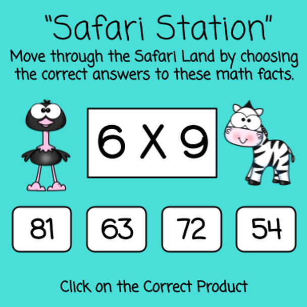 Math Land - Multiplication Facts Game