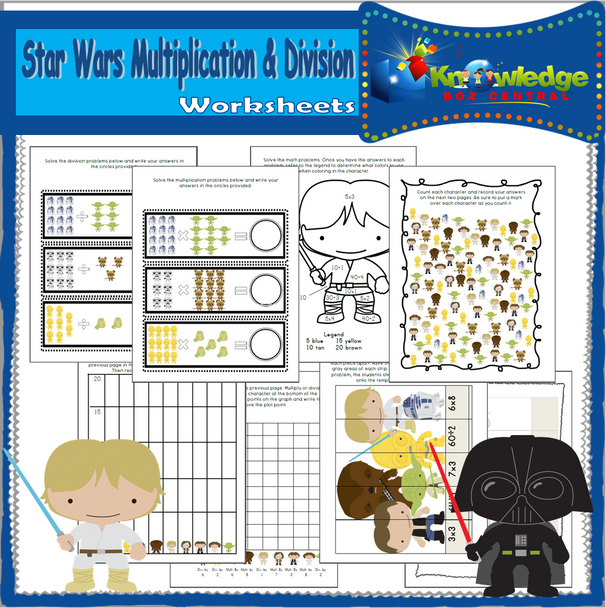 Star Wars Multiplication & Division Math Worksheets 