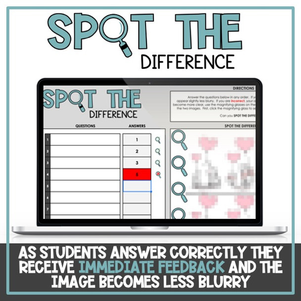 Simplify Fractions - Reduce Fractions - Digital Self-Checking Valentine's Day Activity