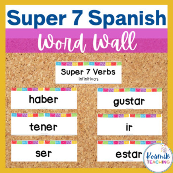 Spanish Classroom Decor - Super 7 Word Wall