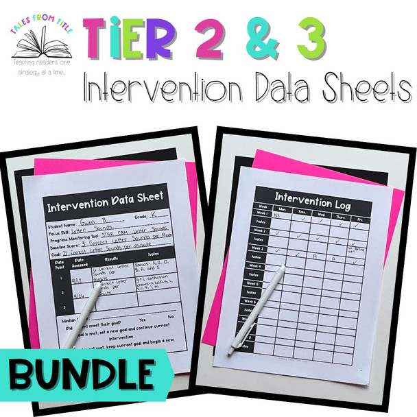 Tier 2 & 3 Intervention Data Sheet Bundle