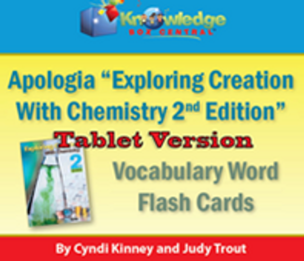 Apologia Exploring Creation With Chemistry Vocabulary Word Flash Cards (2nd Edition) - TABLET VERSION