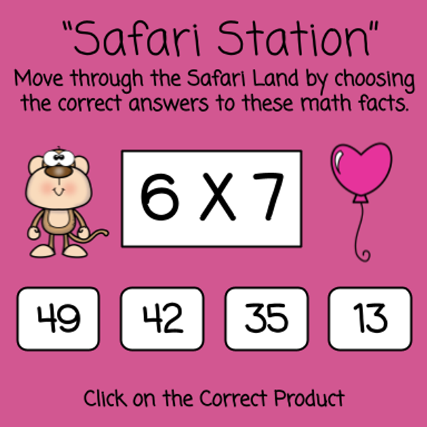 Valentine's Day Math Land Game - Master Multiplication Facts