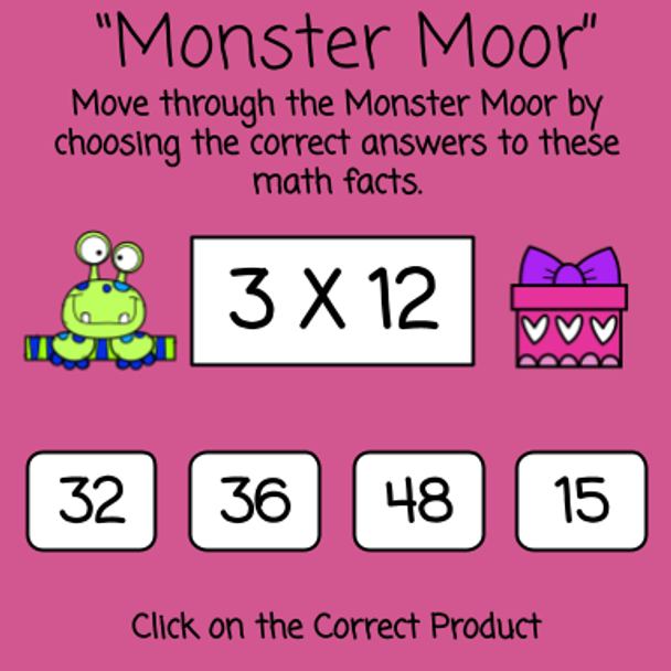 Valentine's Day Math Land Game - Master Multiplication Facts