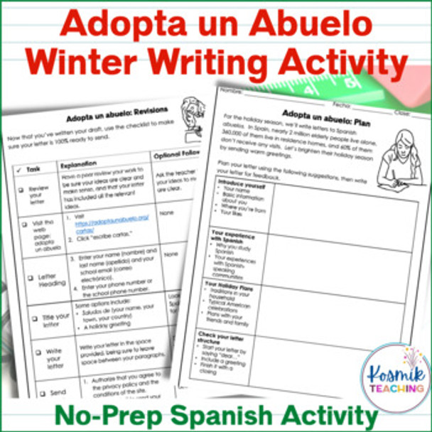 Spanish Winter Writing Activity