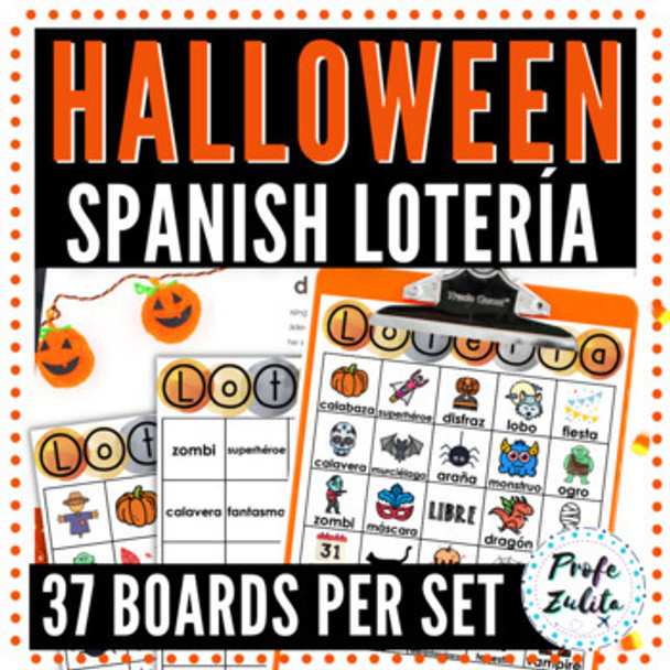 Halloween Lotería Game for Spanish Class | BINGO Activity