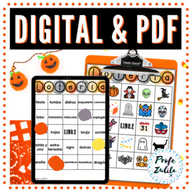 Halloween Lotería Game for Spanish Class | BINGO Activity