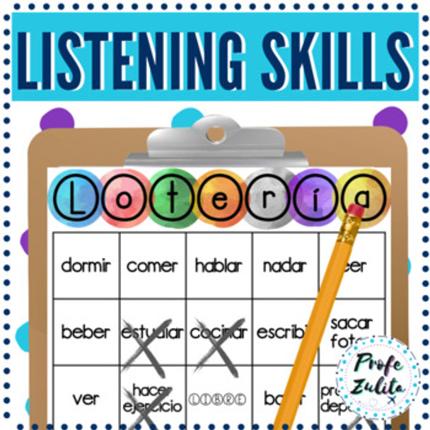 Lotería BINGO Game | Hobby - pastime - activities Spanish vocabulary practice