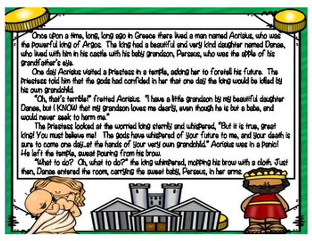 Four More Fabulous Greek Myths w/ Reading Comprehension Questions