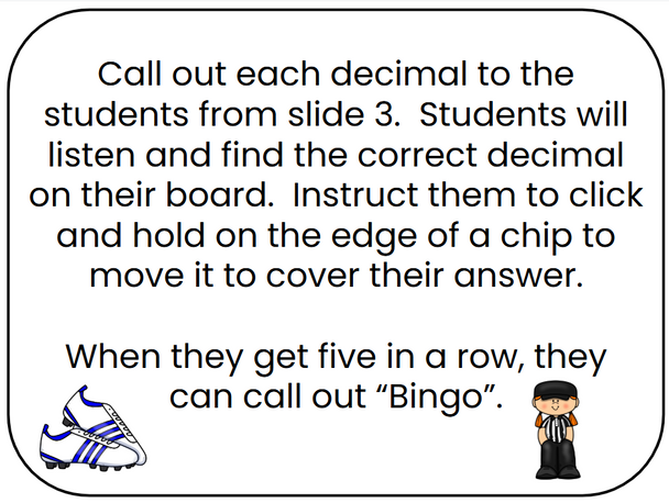 Super Bowl/Football Decimals Bingo - Digital and Printable