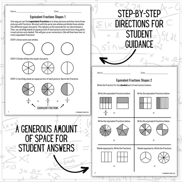 Stepping Into Fractions: Grades 3, 4, 5 Equivalents, Simplest Terms, Comparisons