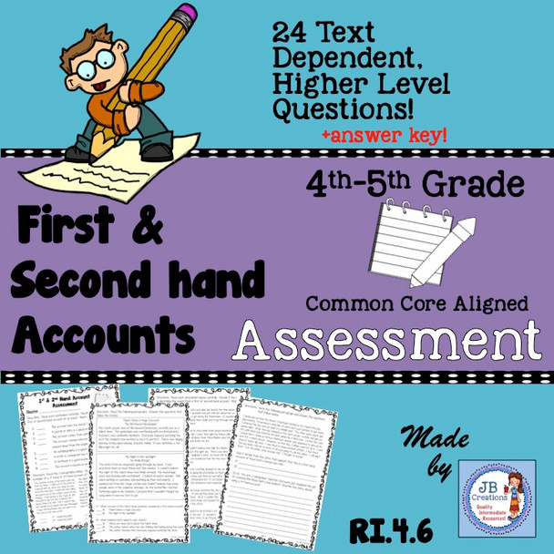 1st and 2nd Hand Accounts Assessment