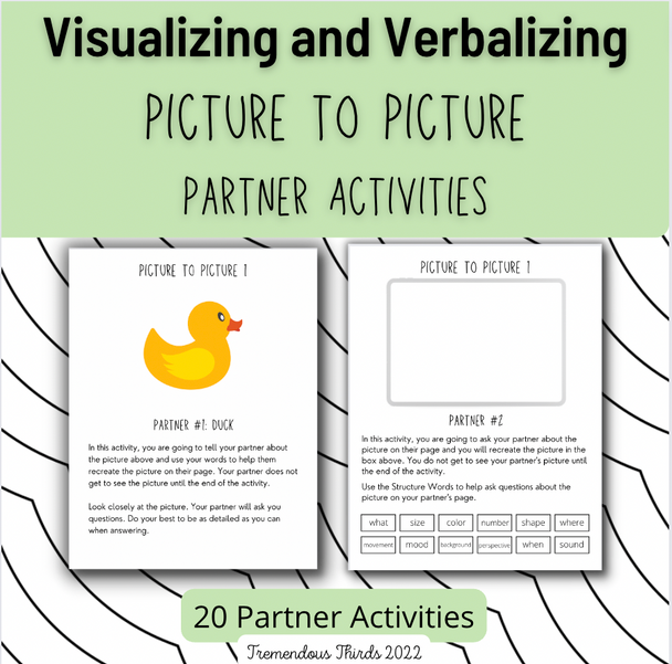 20 Verbalizing Strategy “Picture to Picture” Activities for Reading Comprehension 