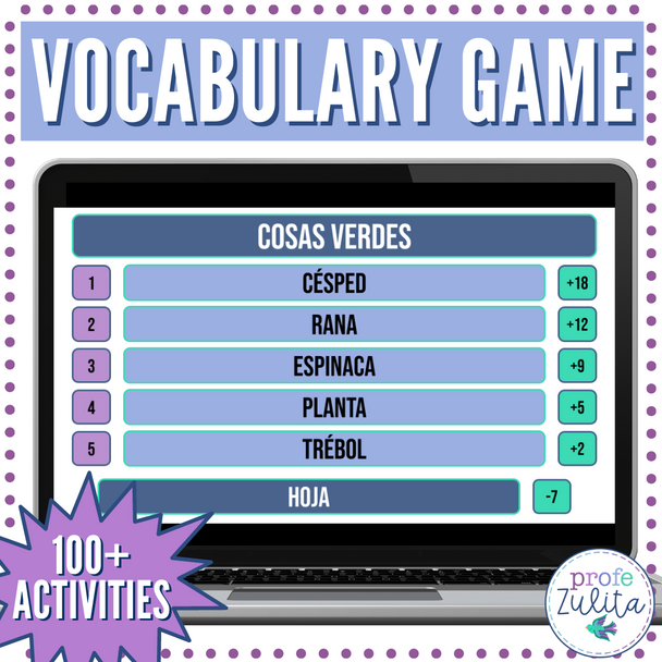 5 Cosas Game - 100+ Spanish Vocabulary Theme Prompts