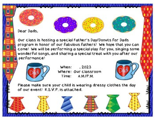 Father's Day/Donuts for Dad Day Program w/Gift for Dads