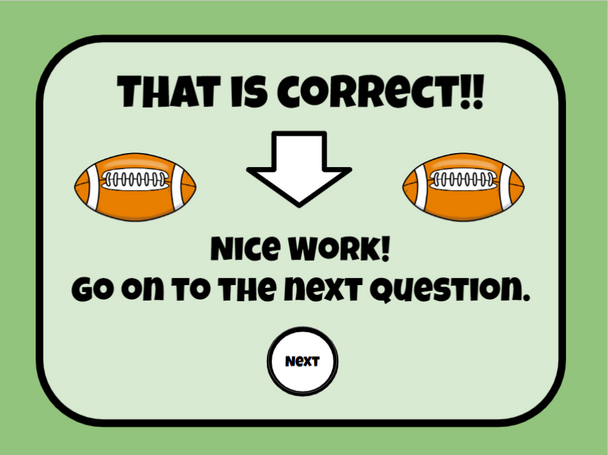 Super Bowl/Football Integer Slide Game Super Bowl/Football Integer Slide Game