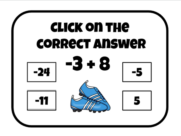 Super Bowl/Football Integer Slide Game - Google Slides & Power Point