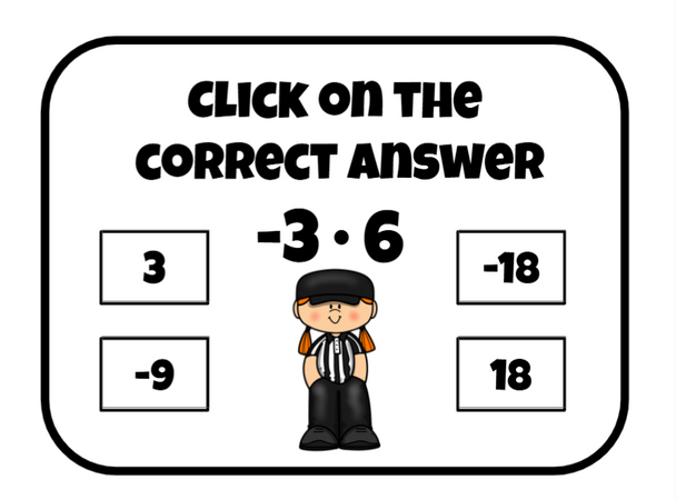 Super Bowl/Football Integer Slide Game - Google Slides & Power Point