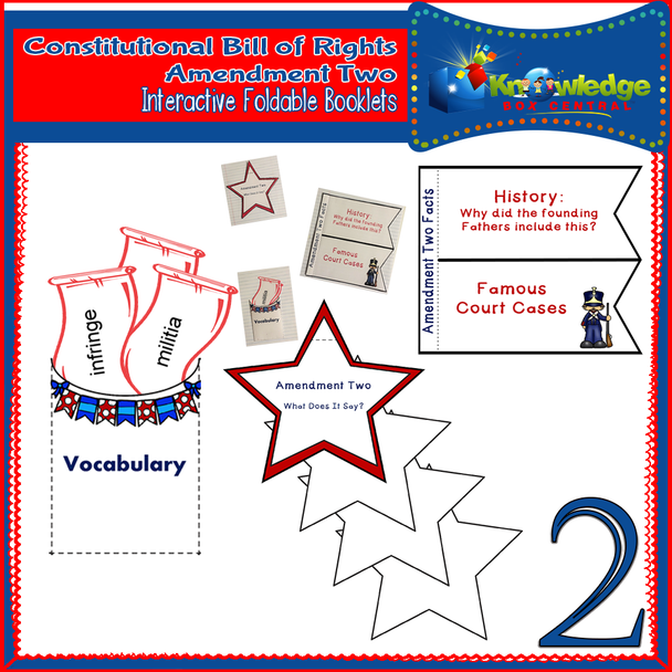 Constitutional Bill of Rights: Amendment Two Interactive Foldable Booklets 