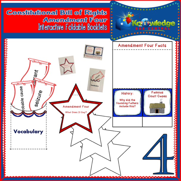 Constitutional Bill of Rights: Amendment Four Interactive Foldable Booklets 