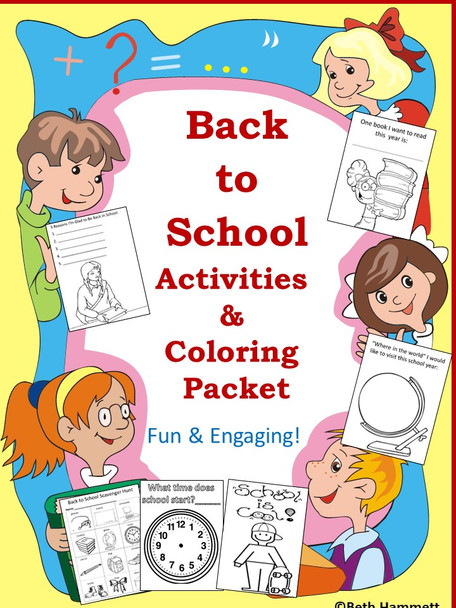 Back to School Writing Activities and Coloring Packet