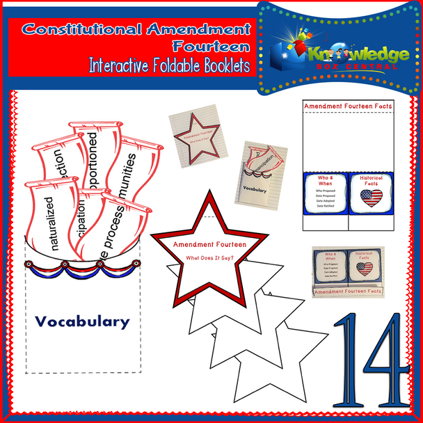 Constitutional Amendment Fourteen Interactive Foldable Booklets 