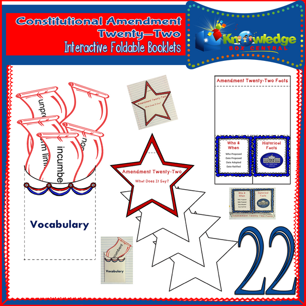 Constitutional Amendment Twenty-Two Interactive Foldable Booklets 