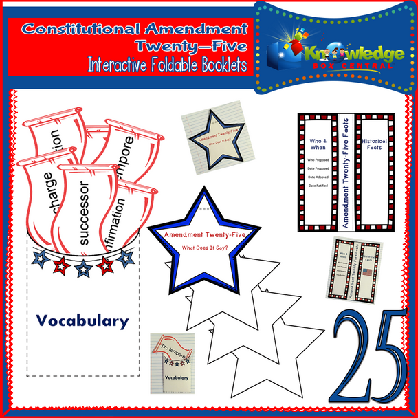 Constitutional Amendment Twenty-Five Interactive Foldable Booklets 