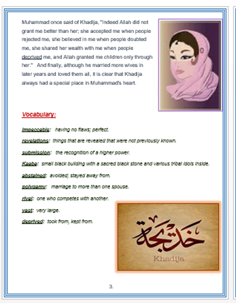 Islam - Muhammad and Khadija + Assessments