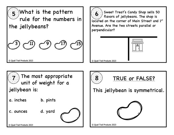 Jellybean Math Task Cards Grade 4