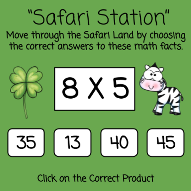 St. Patrick's Day Math Land - Master Multiplication Facts Game