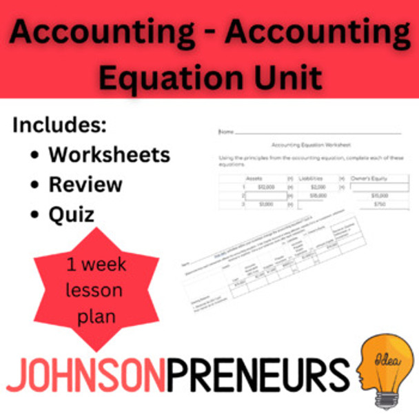 Accounting Equation Unit