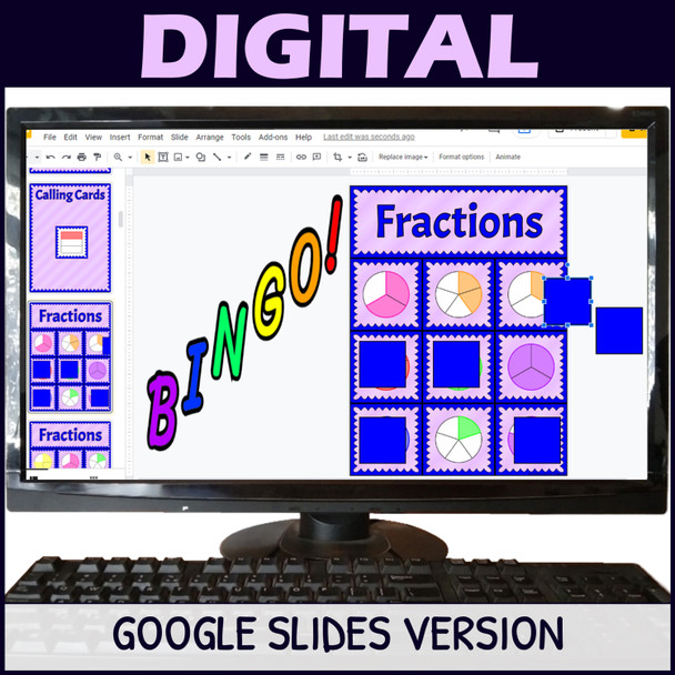 Fractions Activity 1/2s to 1/5s - Bingo Game - Fraction Circles